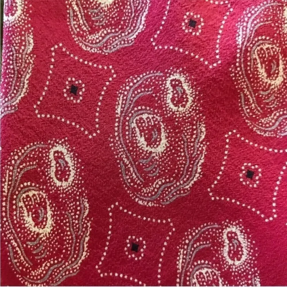 Vintage Erremio Tie, Red Abstract 100% Silk, Handmade in Italy